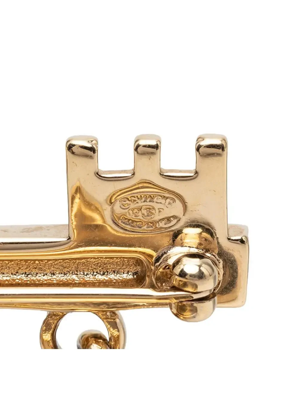 Chanel Cc Logo Heart Key Brooch Gold- #287759C79B